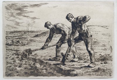 Los Cavadores, 1855 - 1856 de Jean Francois Millet